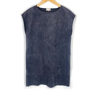 Wilfred Free Nori Dress 58040 Gray Faux Suede Mini Sleeveless Shift Aritzia S